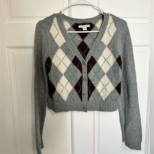 American Eagle Argyle Cardigan - Size Small
